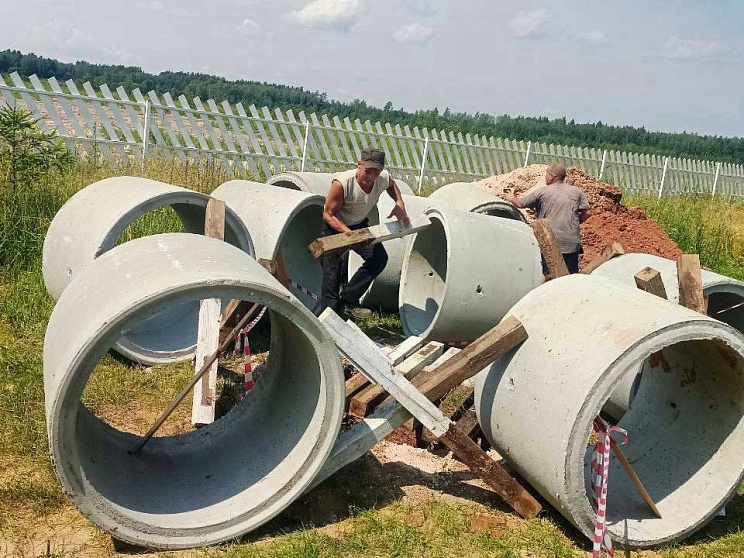 Строительство колодца на въездной группе Починок